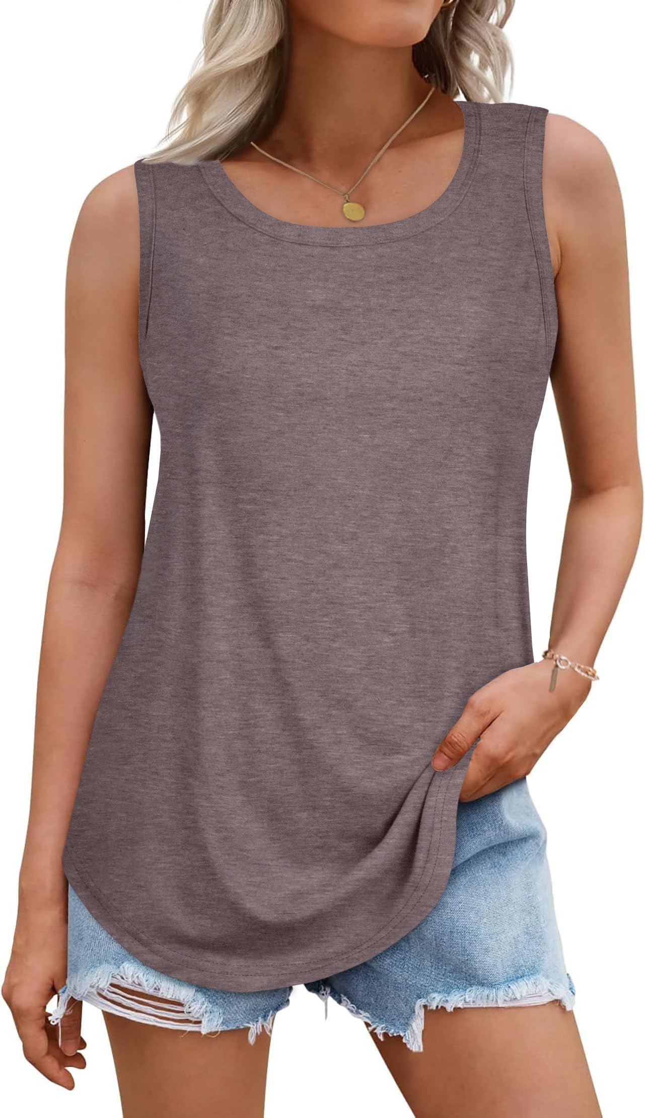 rosemia Tank Tops for Women Summer Sleeveless Casual Loose Fit Tunic Tops 2026