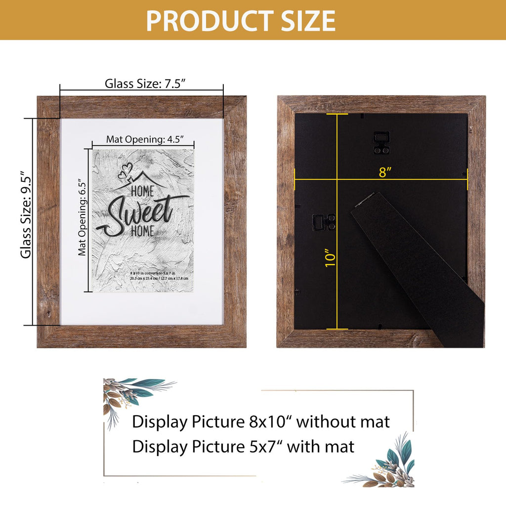 Califortree Black 11x14 Picture Frame - Display Photos 8x10 with Mat or 11x14 Without Mat - HD Glass Inside, Set of 2