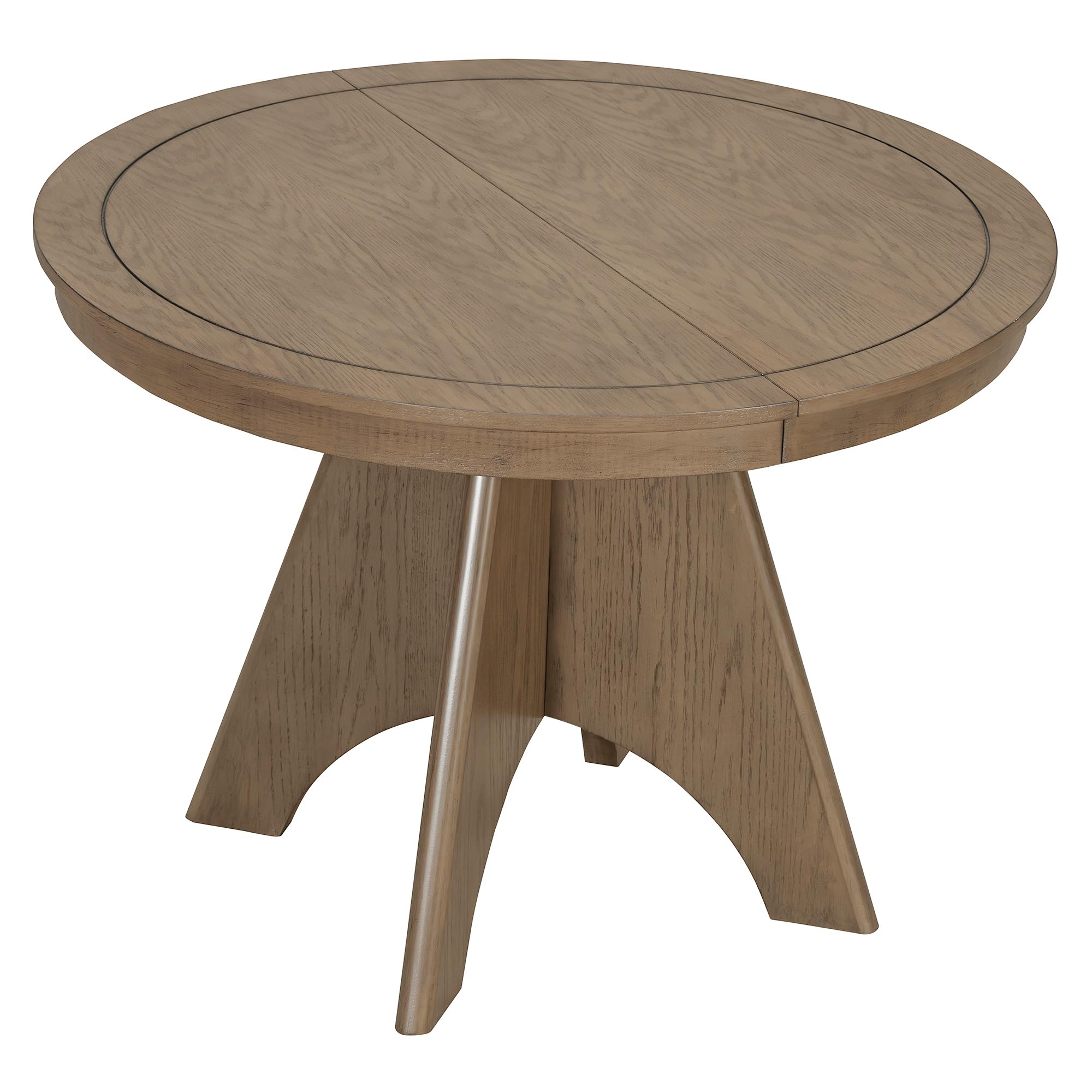 LUMISOL Round Dining Table for 4-6 People, 41"-57" Extendable Kitchen Table with 16" Removable Leaf for Small Places, Kitchen, Dining Room, Espresso