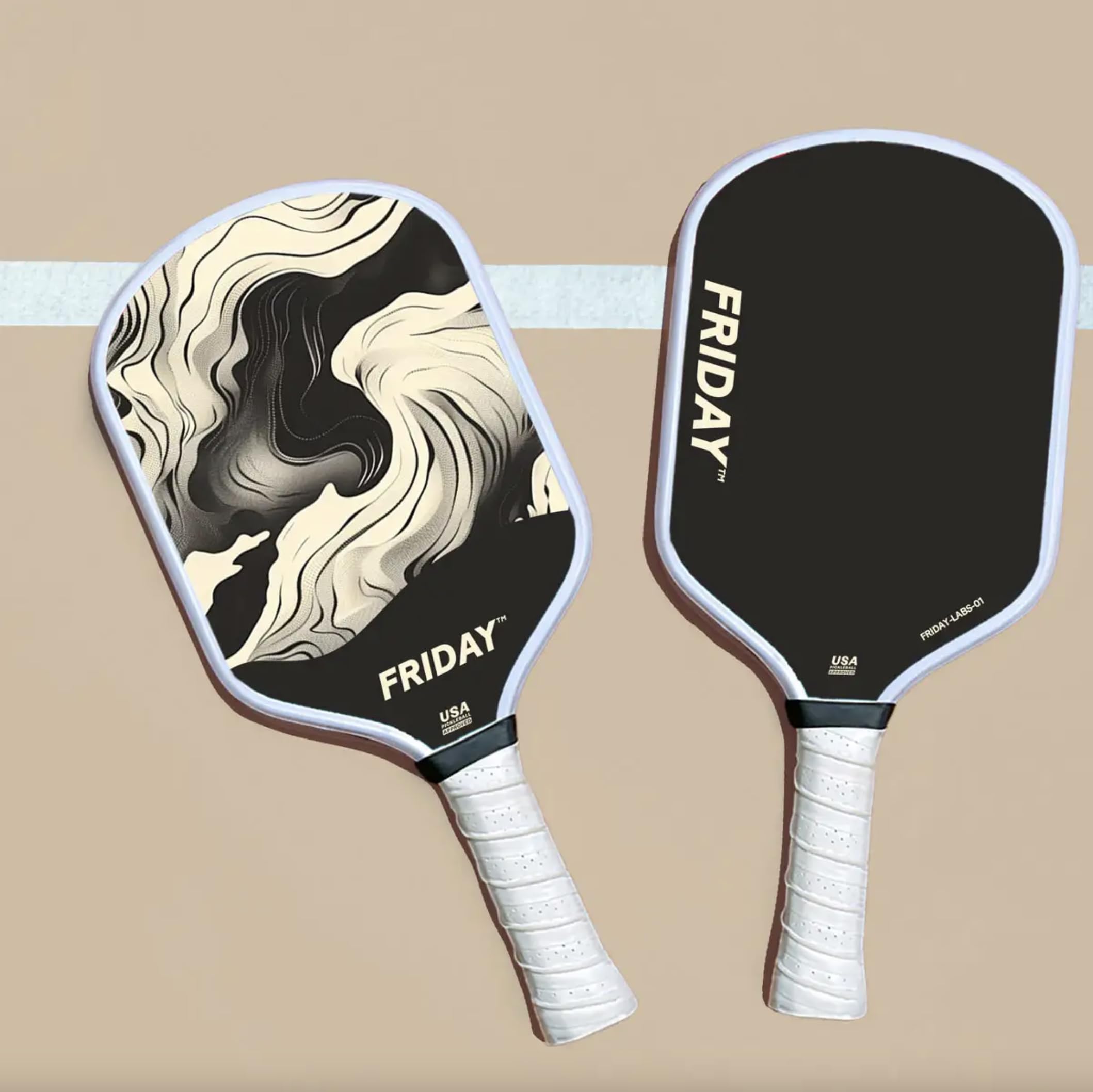 Friday Pickleball Paddle, USA Pickleball Approved, Durable Carbon Fiber, Thermoformed Unibody Design, Honeycomb Core, Gritty Surface for Spin | USA Pickleball Approved