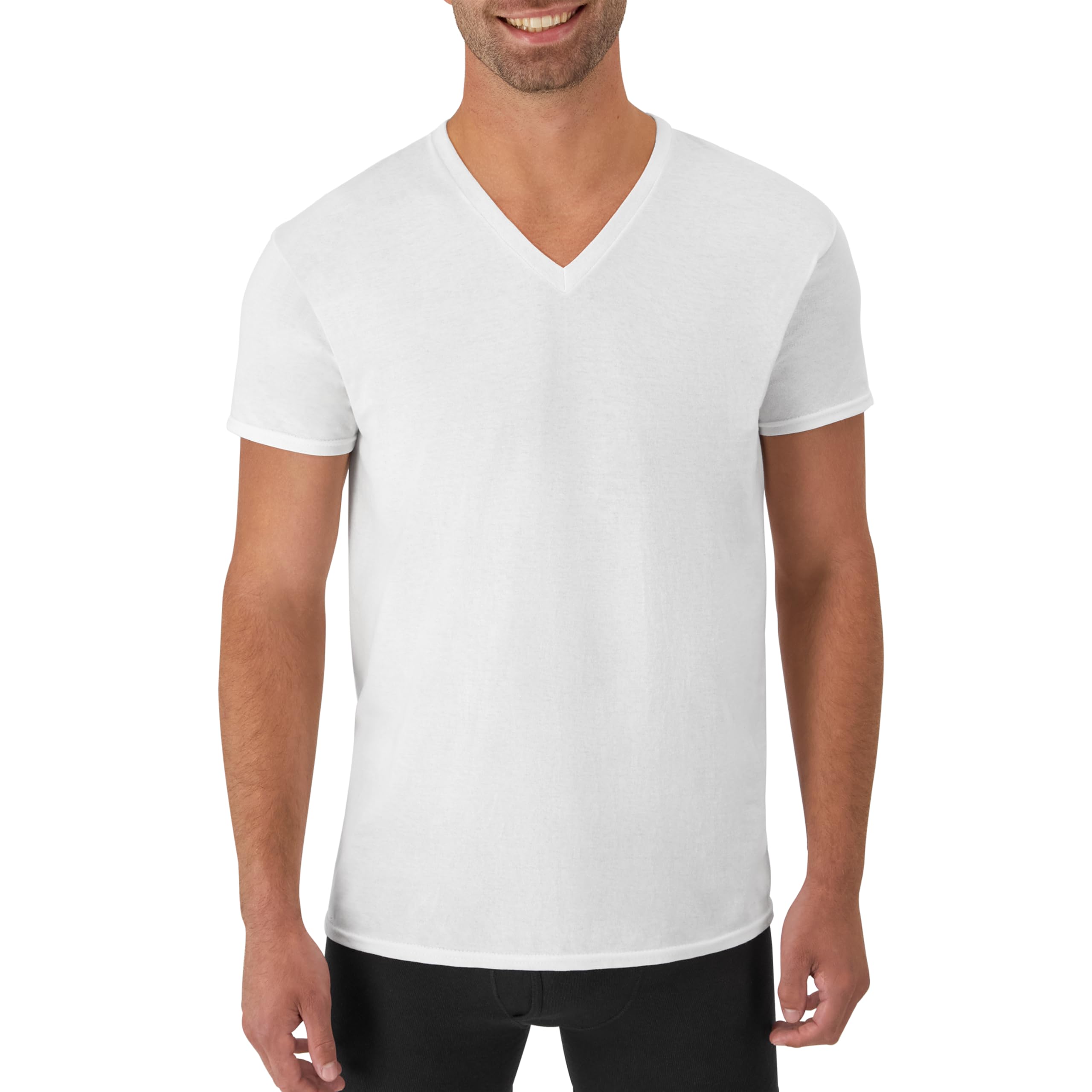 Hanes Men's Undershirts T-Shirt Pack, V-Neck Cotton Tees for Men, Moisture-Wicking, Odor Control, White Multi-Pack