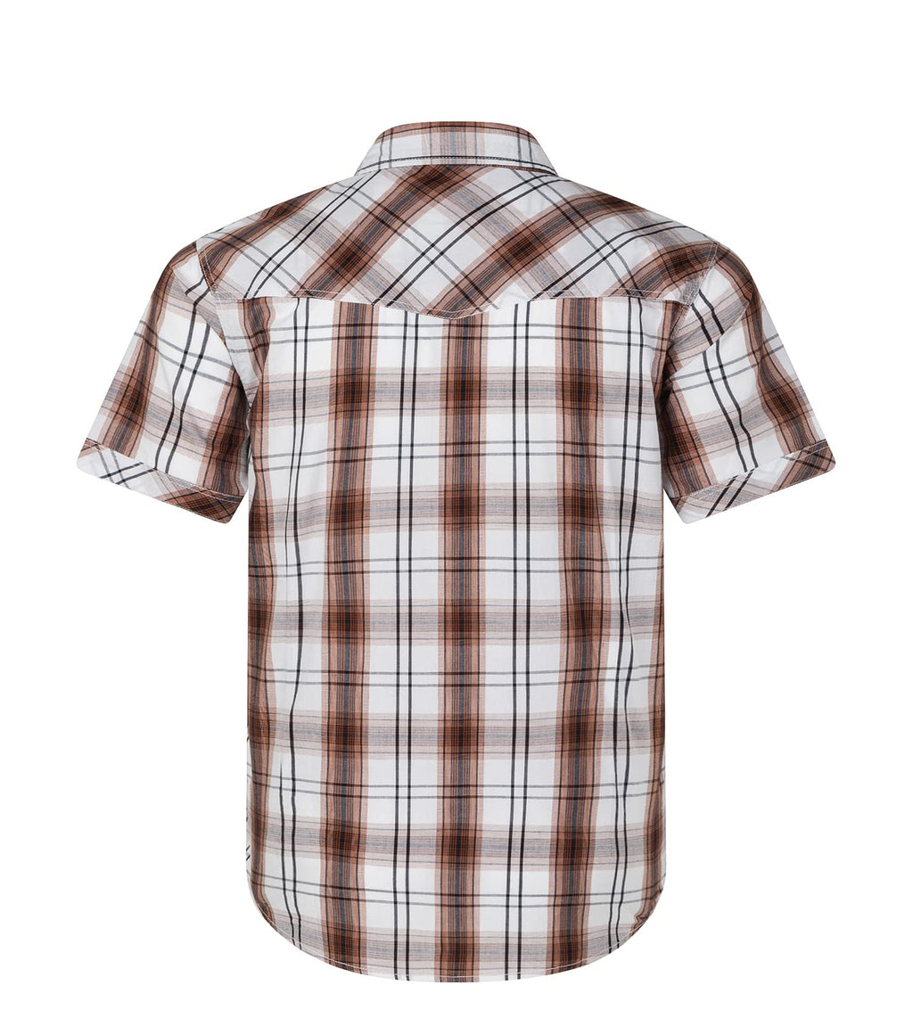 Men's Western Snap Casual Shirt Two Pocket Short Sleeve Shirt