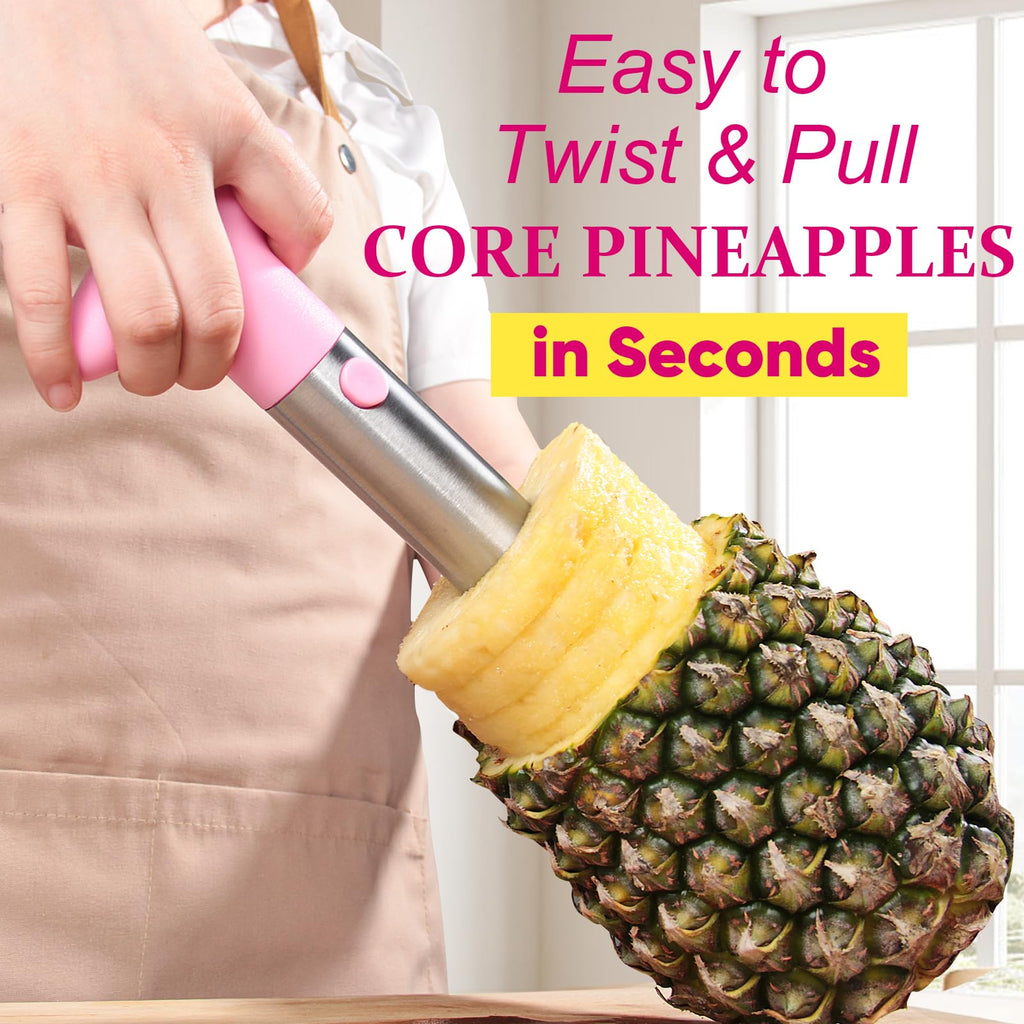 Pineapple Corer, [Upgraded, Reinforced, Thicker Blade] Newness Premium Pineapple Corer Remover, Stainless Steel Pineapple Core Remover Tool for Home & Kitchen with Sharp Blade for Diced Fruit Rings