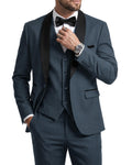 MrSure Men’s 3 Piece Slim Fit Suit, One Button Shawl Lapel Tuxedo, Premium Dinner Jacket Vest Pants & Tie Set