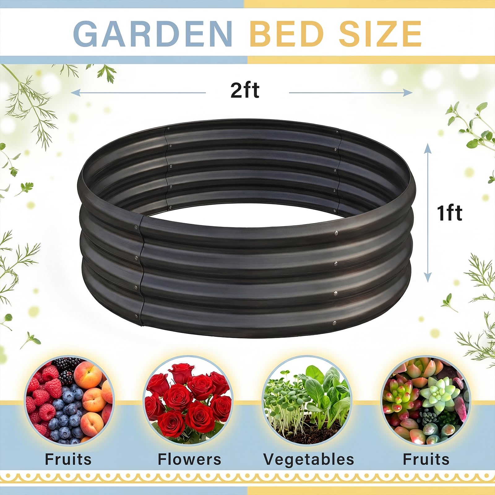 Land Guard Galvanized Raised Garden Bed Kit, Galvanized Planter Raised Garden Boxes Outdoor, Round Large Metal Raised Garden Beds for Vegetables ……