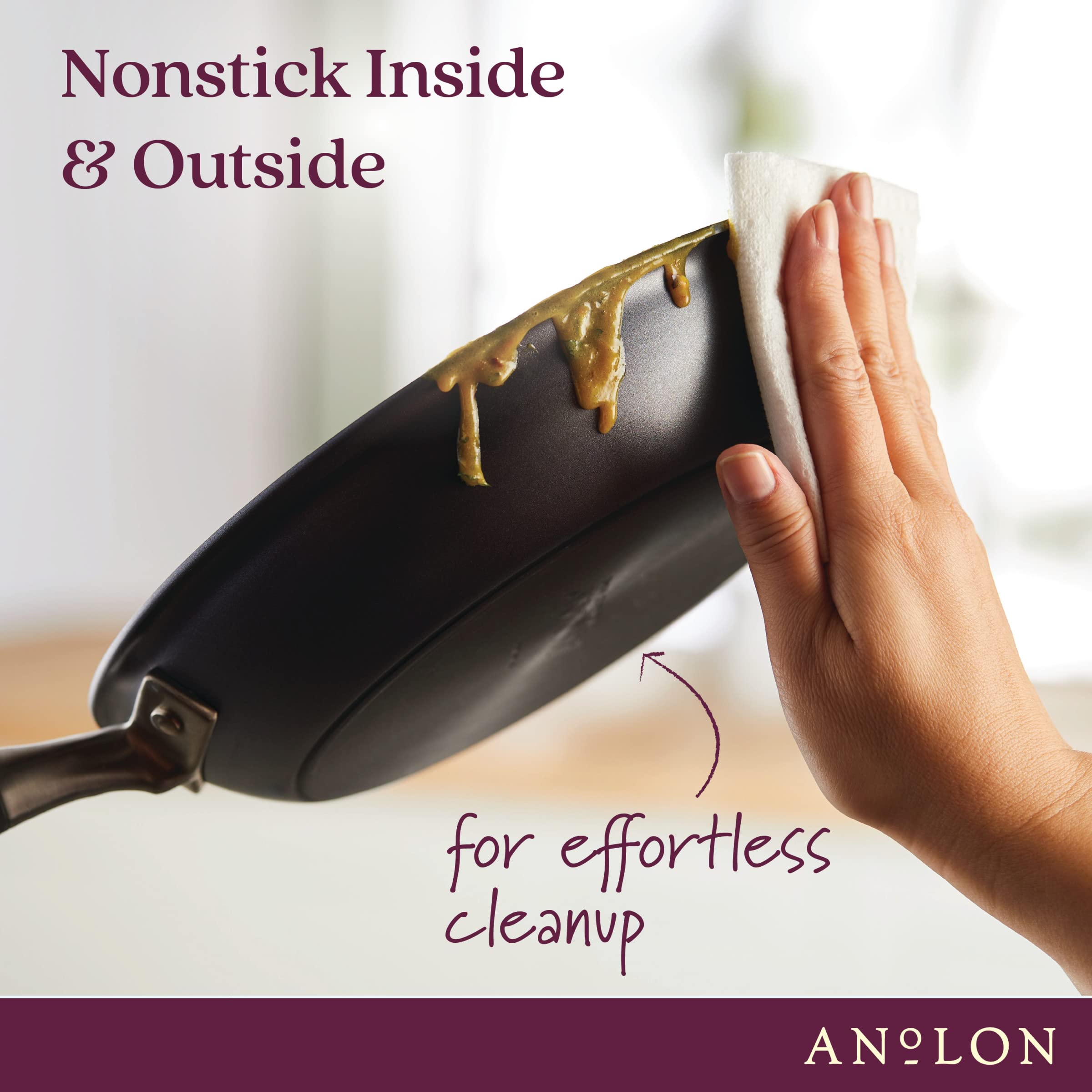 Anolon Advanced Home Hard Anodized Nonstick Sauce Pan/Saucepan with Straining and Lid, 2 Quart (2 Qt Straining Saucepan, Indigo)