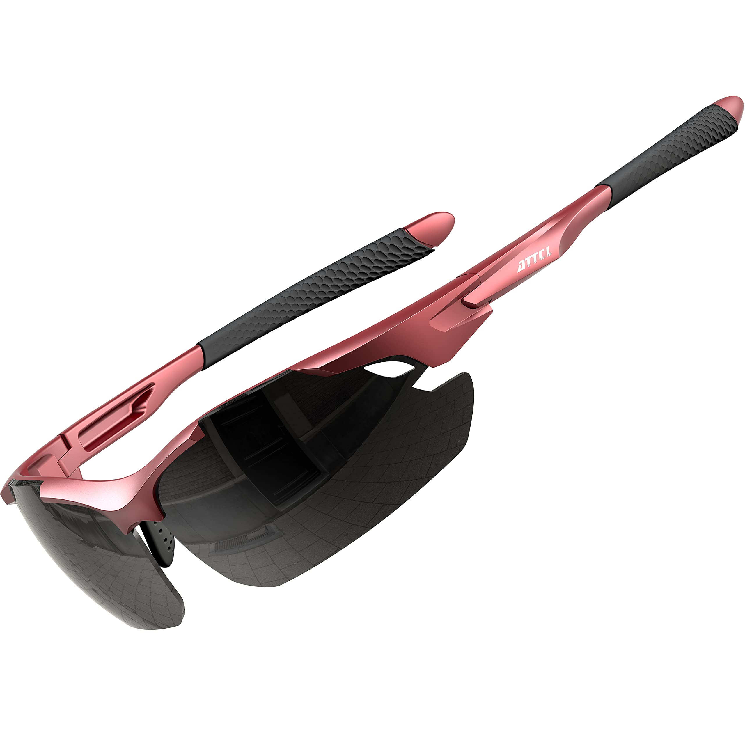 ATTCL 22g Polarized Sunglasses Men Sports: Secure Fit Wrap Around TR90 Frame Ultra-Light UV Protection for Running Fishing