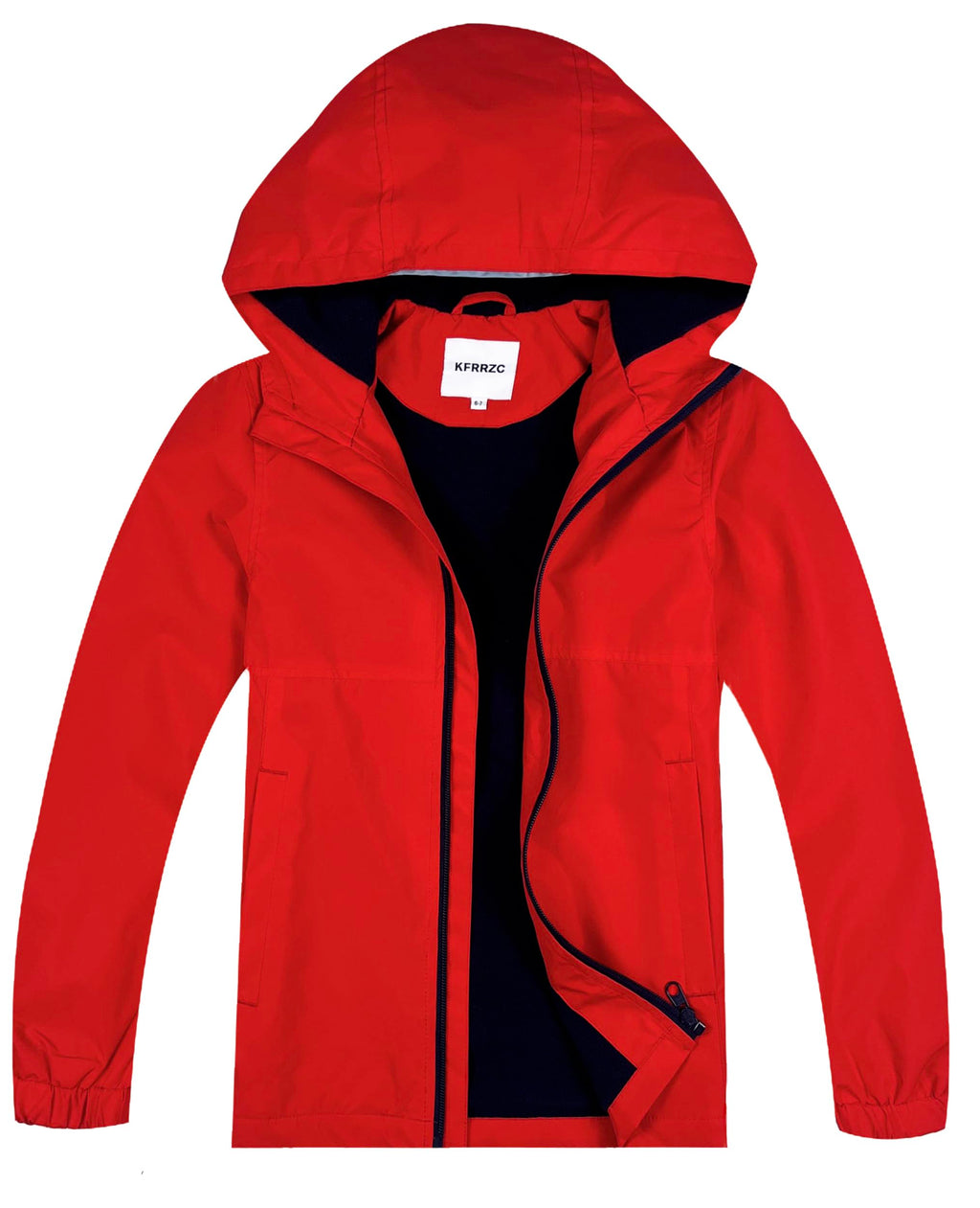 Boys Girls Rain Jackets Waterproof Hooded Fleece Raincoats Lightweight Windbreakers for Kids