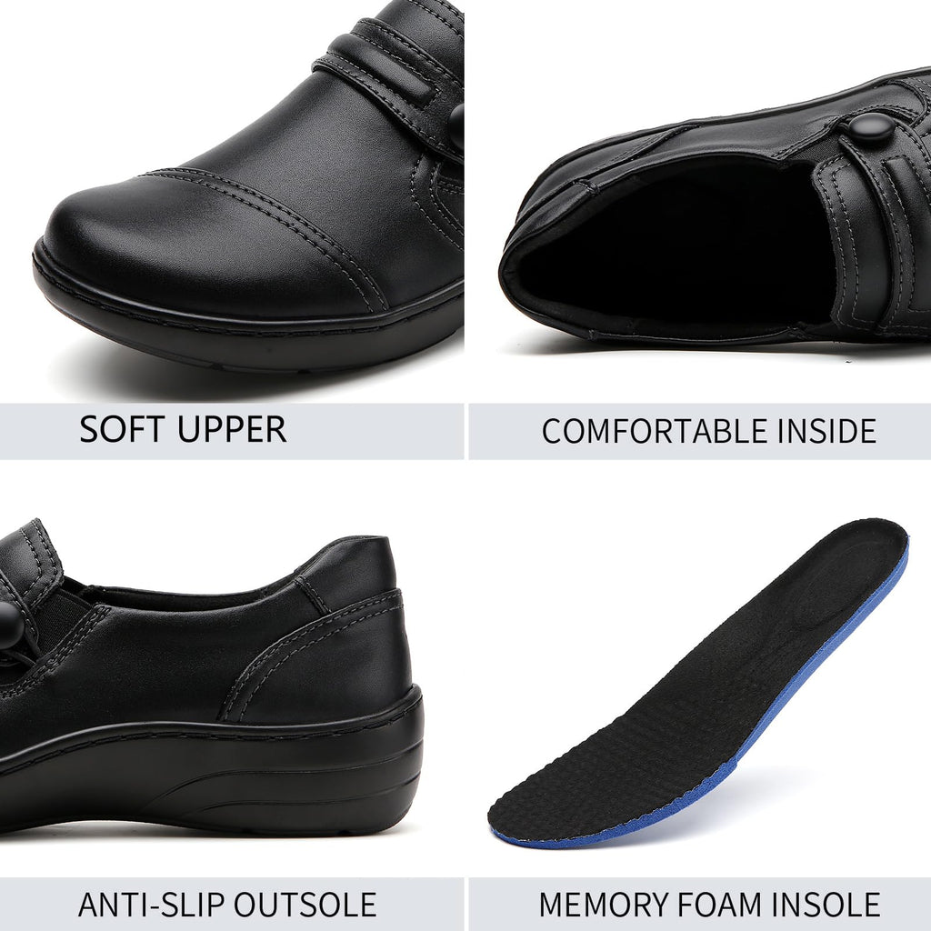 QAE Loafers for Women Orthopedic Loafers for Women Comfortable Women's Flat Slip-Ons Shoes for Dress Work Business Casual