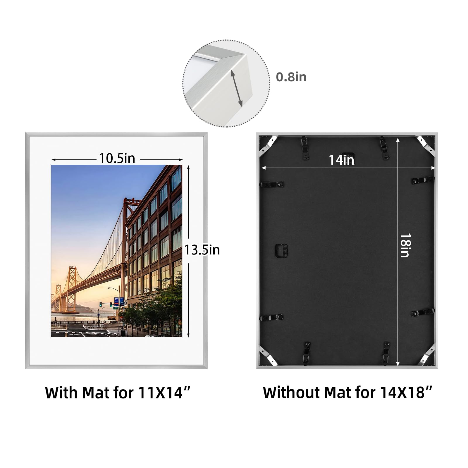 Frametory, 6x8 Aluminum Picture Frame - 6 x 8 Black Frame with Removable Mat for 5 x 7 Photo - 6 by 8 Durable Metal Frame with Real Glass - Sawtooth Hanger for Easy Wall Display - 1 Pack