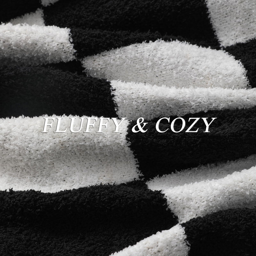 bearberry Fuzzy Checkerboard Grid Throw Blanket Soft Cozy Warm Microfiber All Season Blanket Decor for Couch Sofa Bed Travel Home (Avocado Green, 50''x60'')