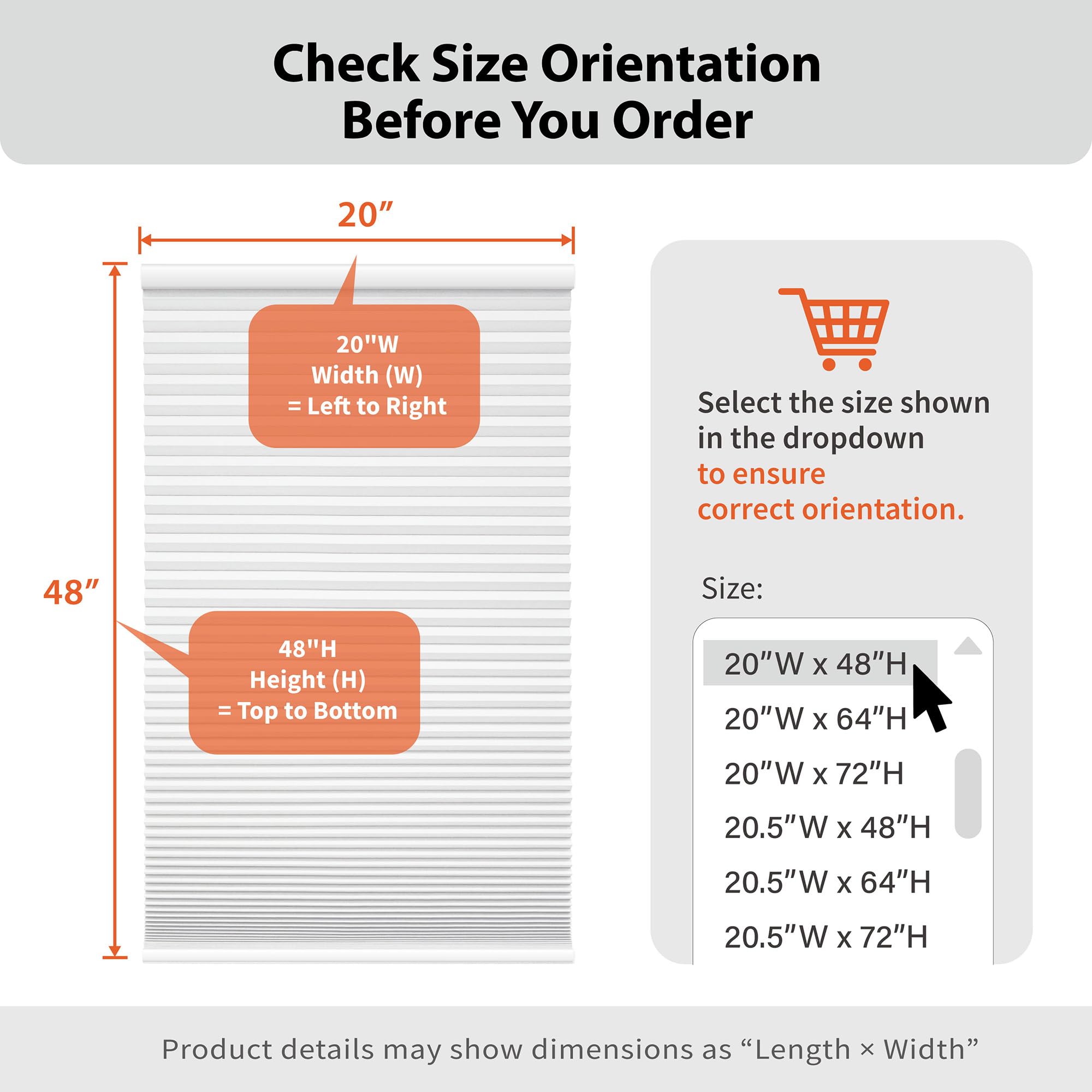 DEZ FURNISHINGS Cordless 1.5" Blackout Cellular Shade, Energy Saver, 18" W x 48" H, Anchor Gray