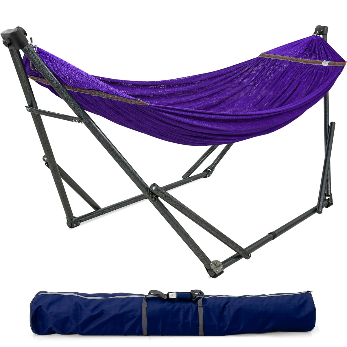 Tranquillo Unity Adjustable Hammock Stand, Hammocks Stands for The Garden, 800 lbs Capacity Steel Double Hammock Stand for 2 Persons, Premium Pre-Assembled Stand (Steel, Aegean)