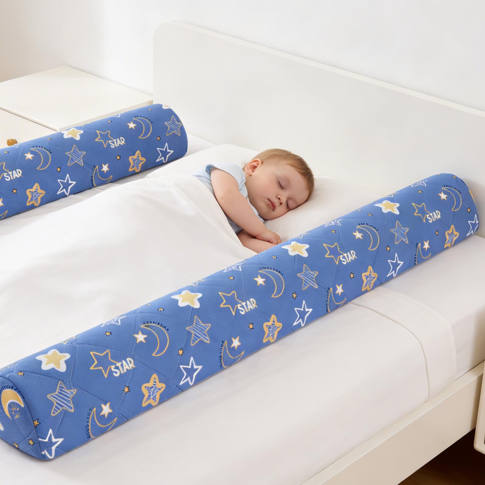 Ceekliybear 1-Pack Premium Foam Bed Bumpers for Toddler, Non-Slip Bed Rails for Toddlers for Twin, Queen, King Beds, Machine Washable Bumpers Cover for Easy Care（Size：52" x 7" x 5"）