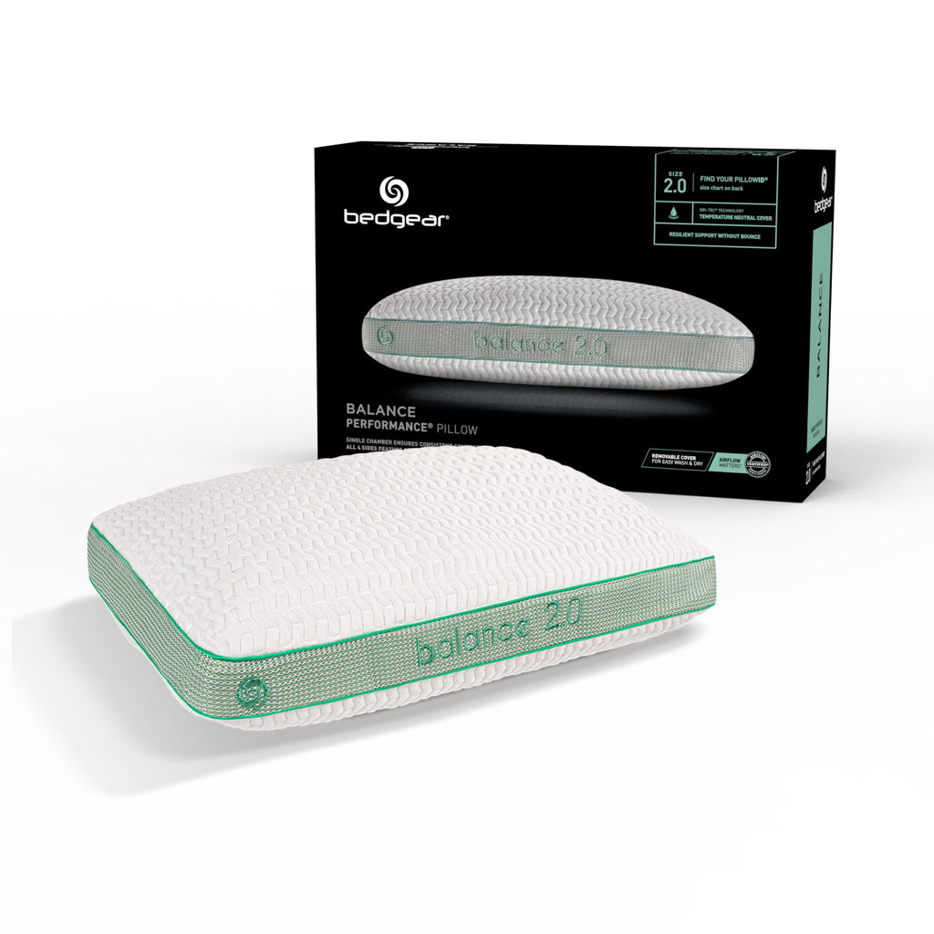 Bedgear Balance 1.0 Performance Pillow, Medium Support Bed Pillow for All Sleep Positions | Boost Blend Fill with Responsive Comfort & Air-X Mesh Ventilation | Washable Hypoallergenic Pillow