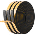 Kikerike Self Adhesive Foam Tape Weatherstrip 1In x 1/2In x 20Ft High Density Foam Insulation Strips Seal Weather Stripping with Strong Adhesive for Door and Window Sound Isolation Soundproofing