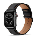 Tasikar Bands Compatible with Apple Watch Band 42mm (Series11/10) 41mm 40mm 38mm Men Genuine Leather Replacement Bands Compatible with Apple Watch SE Series 11 10 9 8 7 6 5 4 3, Black