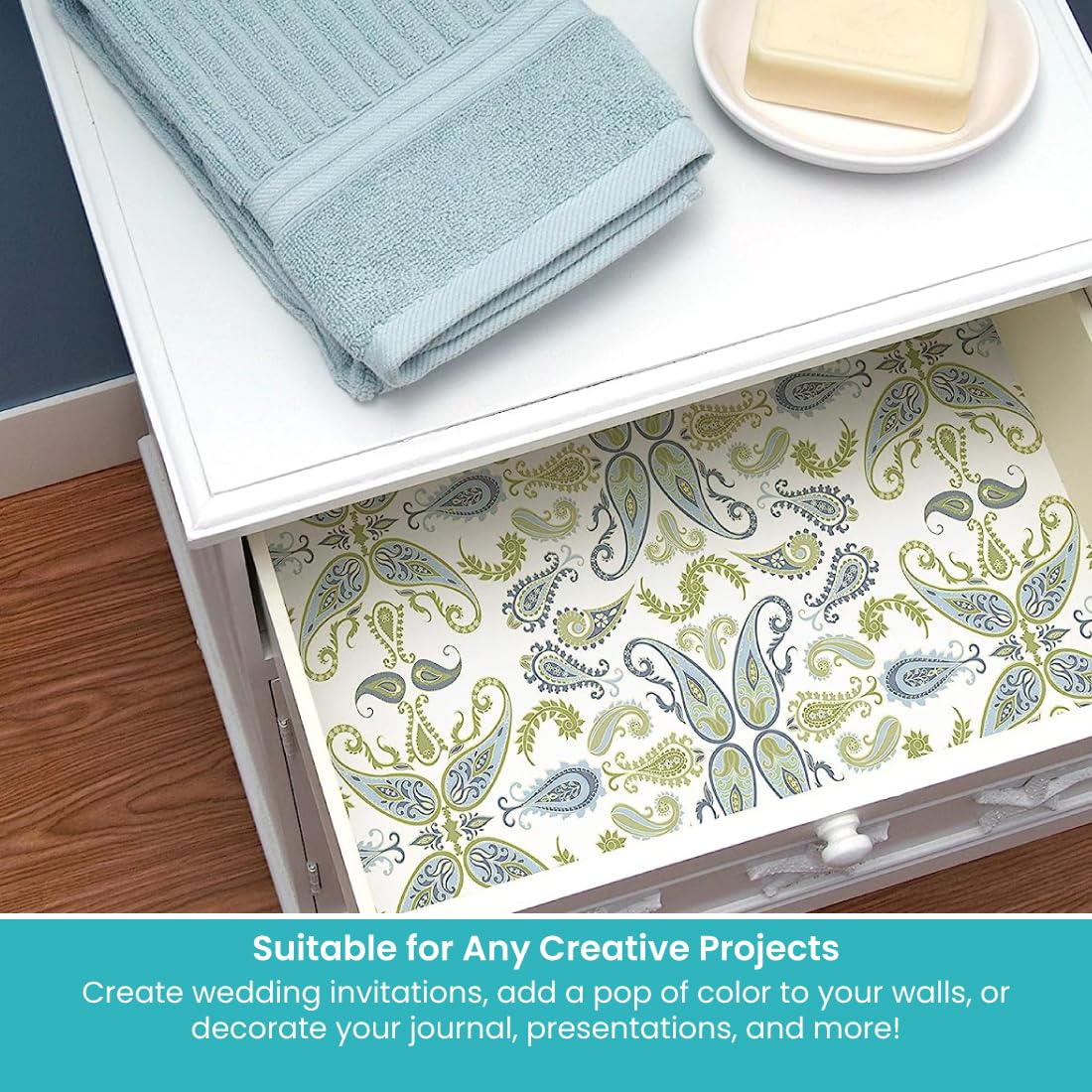 Con-Tact Brand Creative Covering, Self-Adhesive Shelf Liner, Multi-Purpose Vinyl Roll, Easy to Use and Apply, 18'' x 50', Abby Sage