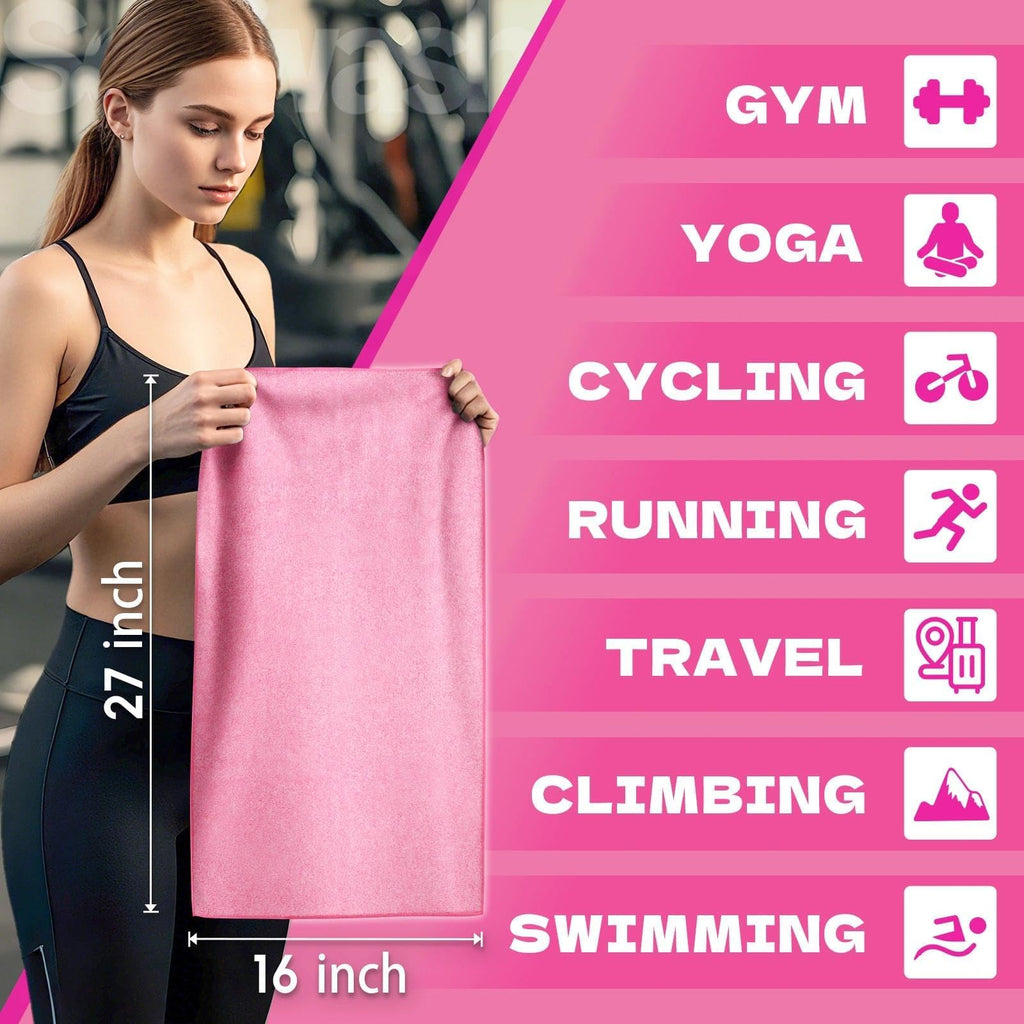 Microfiber Gym Towels for Showering Working Out Quick Dry Negative ions Large Middle Small Sizes Lightweight Gym Towel for Men Women Tennis Sports Towels for Body Hot Yoga Fitness Essentials