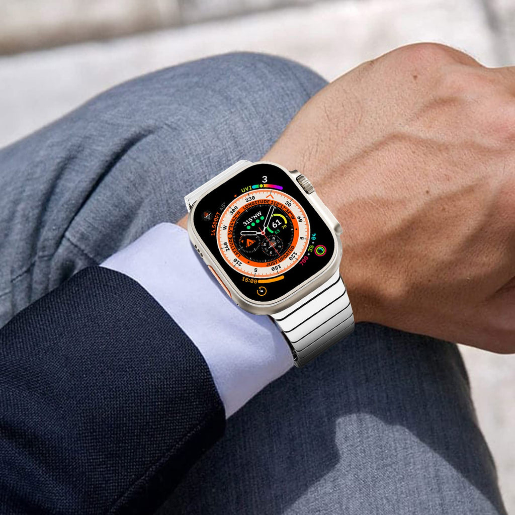 NewWays Titanium & Stainless Steel Link Bracelet for Apple Watch Band Ultra 3 2 1 Band 49mm Series11 10 46mm 42mm 45mm 44mm 41mm 40mm 38mm Series 3-11