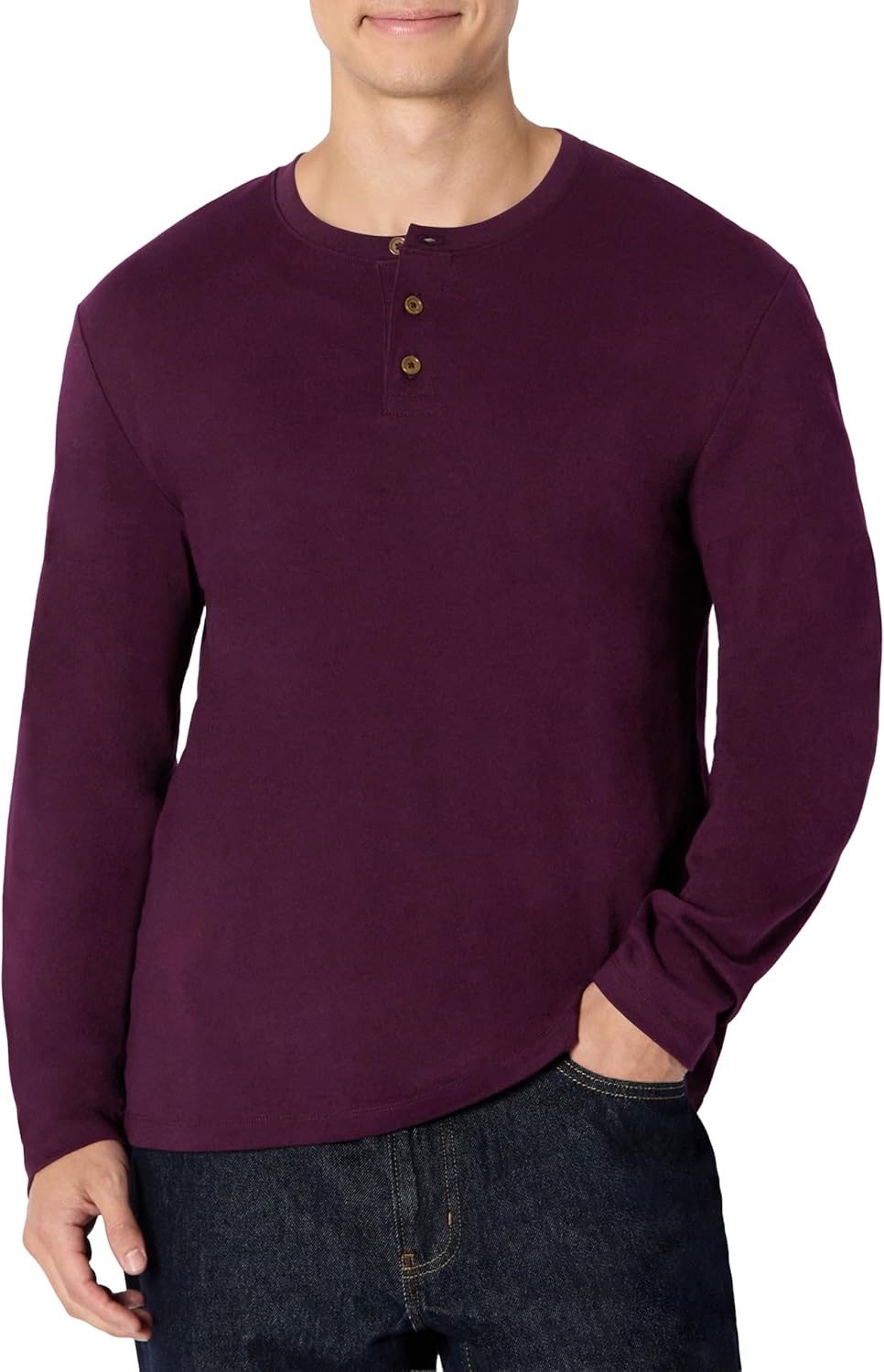 Amazon Essentials Men's Long-Sleeve Henley Shirt