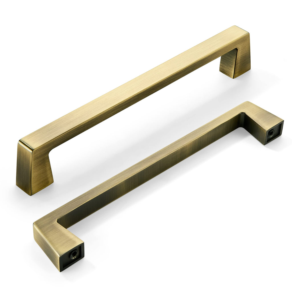 khtumeware 6 Pack 3 Inch(76mm) Kitchen Cabinet Handles Brushed Gold,Brushed Brass Cabinet Pulls Kitchen Cabinet Hardware, Furniture Pulls for Bathroom Cupboard Drawer Handles Dresser Pulls