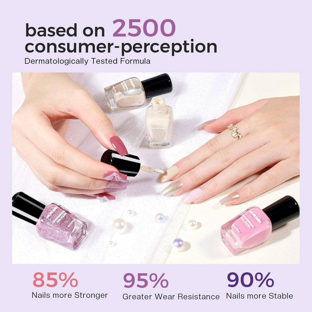 Morovan 15 Bright Color 0.27oz Air Quick Dry Long Lasting Nail Polish Gift Set for Women