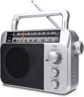 Retekess TR604W AM FM NOAA Radio, Portable Emergency Weather Radios with Best Reception, AC or D Battery Powered, with Clear Dial and Large Knob, Suit for Home (Black)