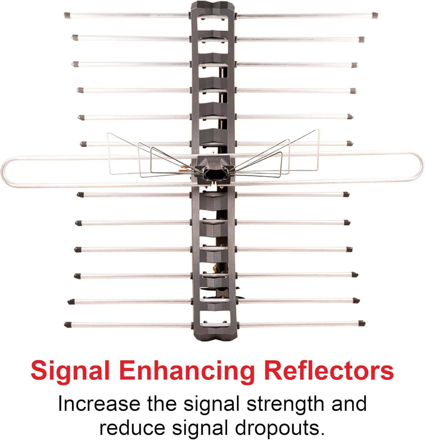 GE Outdoor HD Digital TV Antenna, Long Range Smart TV Antenna, Supports 4K 1080P HD Smart TV VHF UHF, J Mount Included for Attic or Outdoor, Weather Resistant, 29884