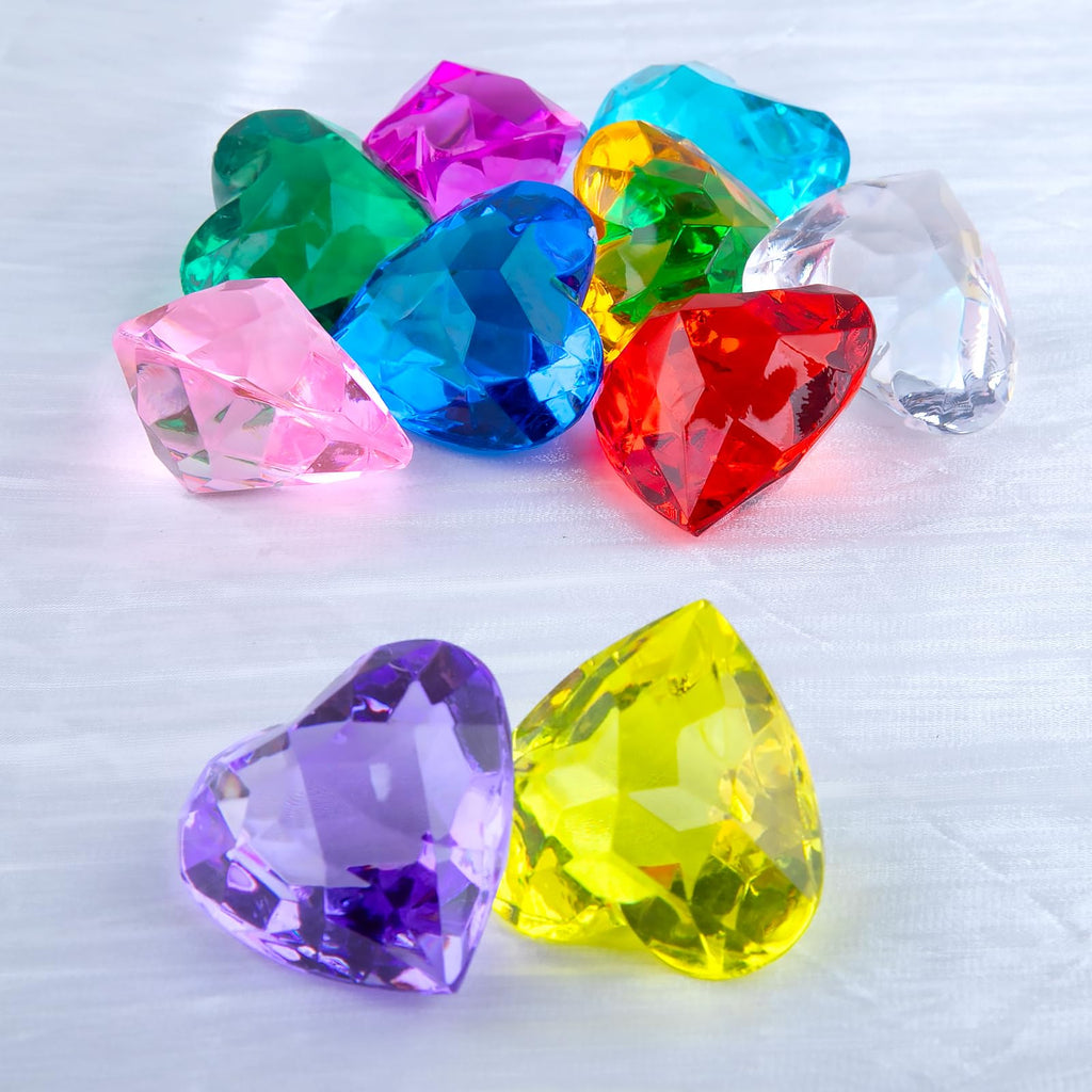 Niceup 26PCS Blue Fake Diamonds Gem Toys, 1.5in Pool Diving Gems Acrylic Plastic Gemstones for Kids, Party Décor Jewels Treasure Hunt Hiding Sensory Bin Filler Toys Craft Supplies
