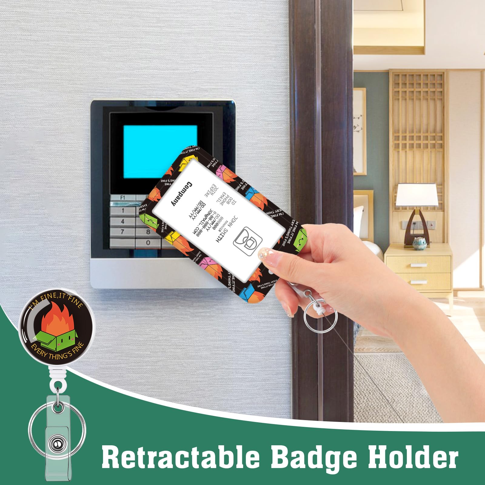 3 Set Badge Holder Retractable Reel Bloom ID Badge Holders with Clip Cute Name Badge Holders for Teacher Nurse Doctor Student Office Workers