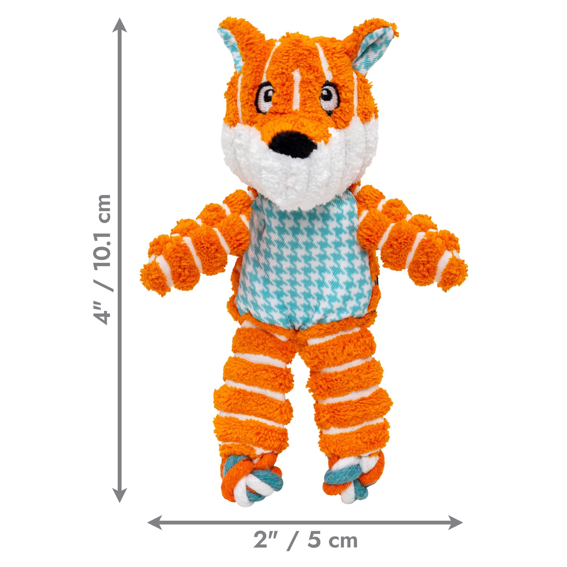 KONG Floppy Knots - Durable No‑Stuffing Squeaky Rope & Plush Dog Toy - for Teething, Playing (Bunny, Small/Medium)