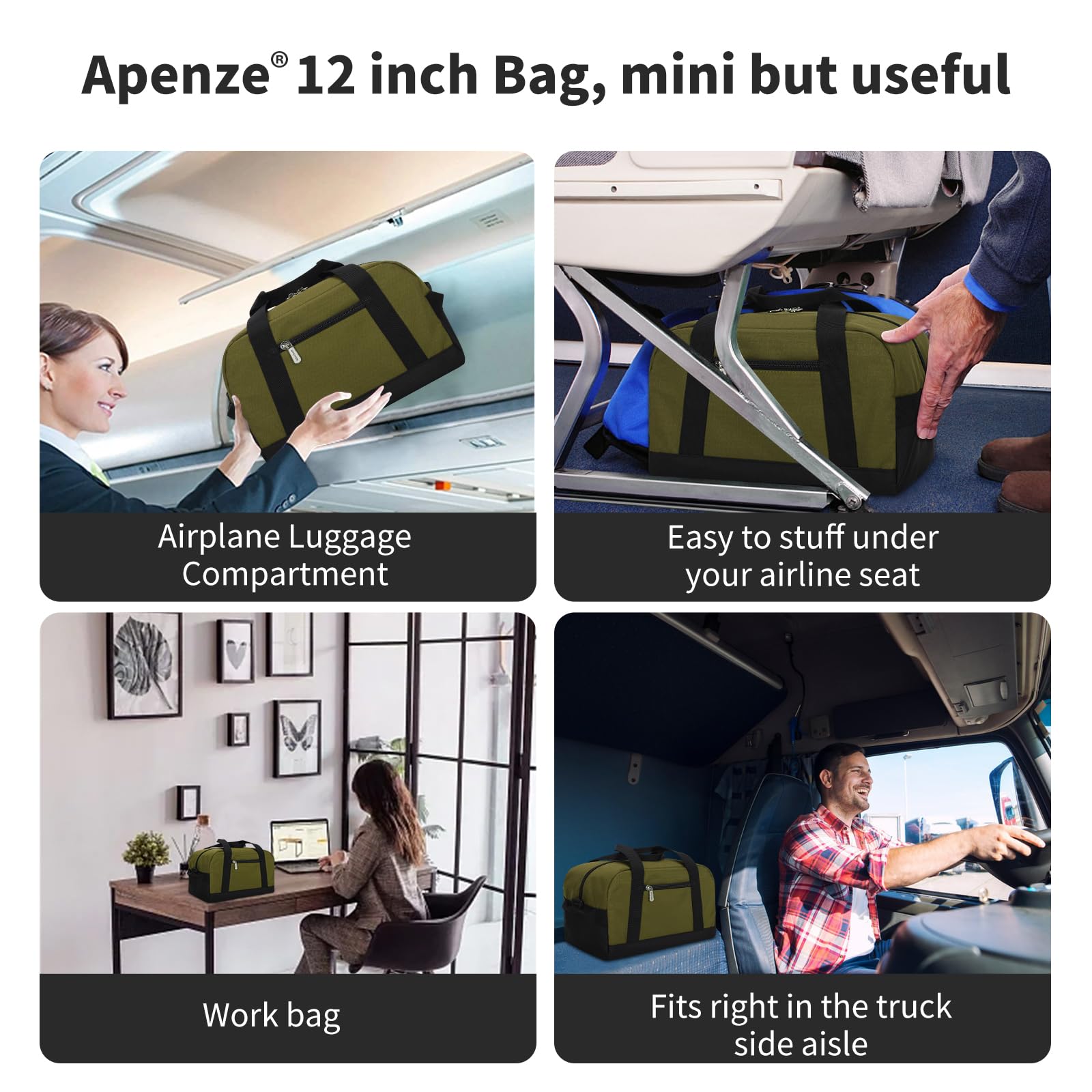 Apenze Small Gym Bag Carry On Bag - 12 in Mini Duffle Bag Lightweight for Overnight Travel(Camouflage)
