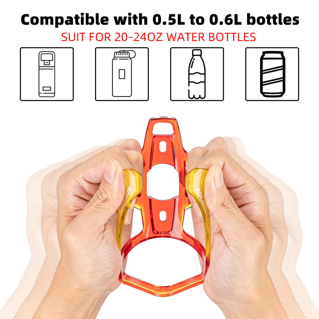 ROCKBROS Bike Water Bottle Holder Ultra-Light Bicycle Bottle Cages with Screws Tool, Universal Bike Cup Holder Rack for Road MTB Bikes…