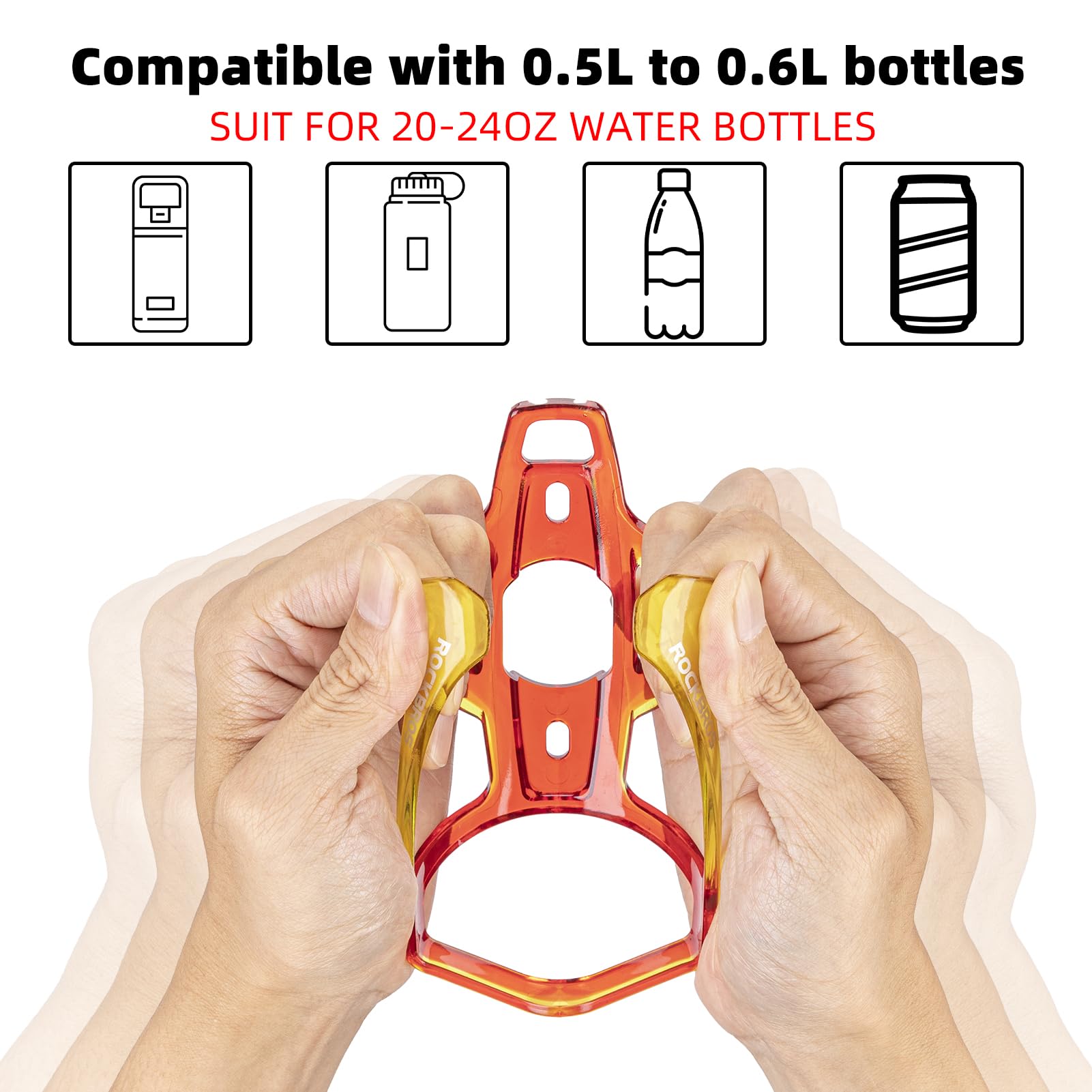 ROCKBROS Bike Water Bottle Holder Ultra-Light Bicycle Bottle Cages with Screws Tool, Universal Bike Cup Holder Rack for Road MTB Bikes…