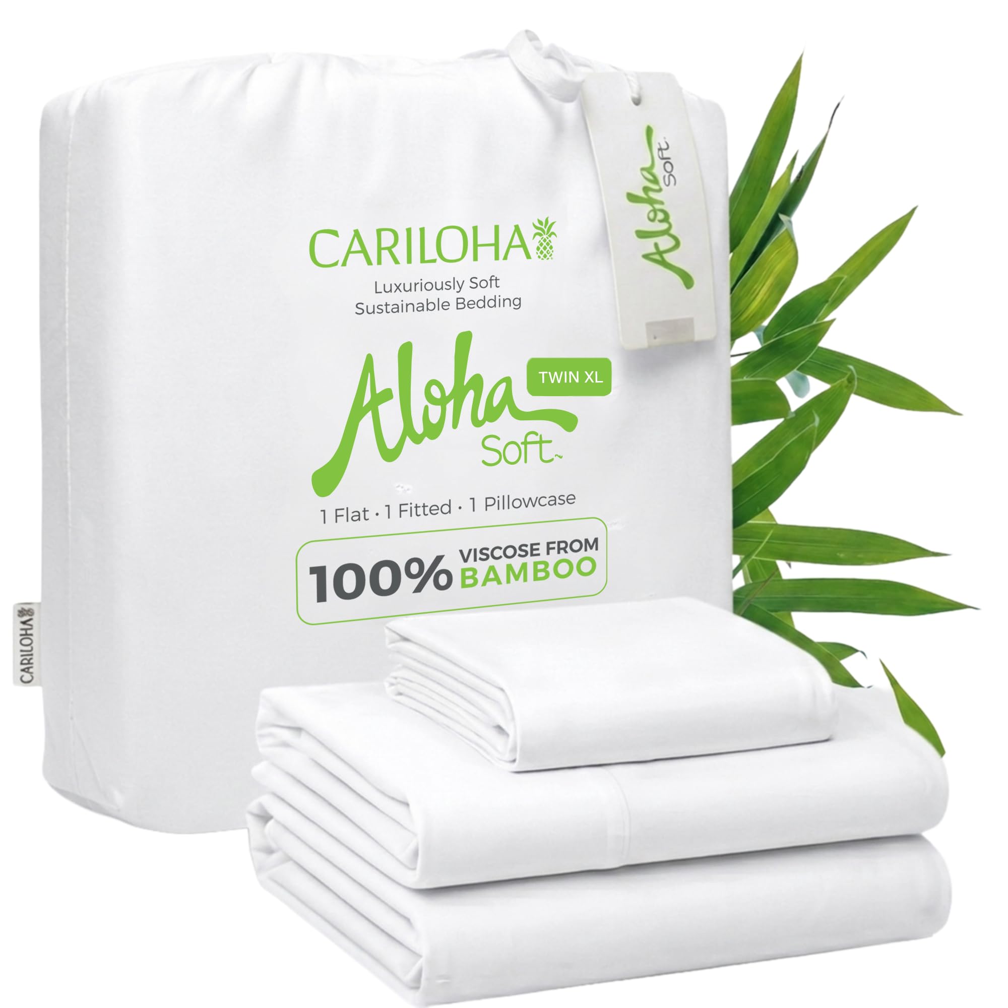 Cariloha Aloha Soft 100% Organic Bamboo Viscose Sheets – 4-Piece Queen Sheet Set – 16 in Deep Pockets – Buttery Soft, Hypoallergenic, Cooling Sheets – Oeko-TEX Standard 100 – Cape Blue