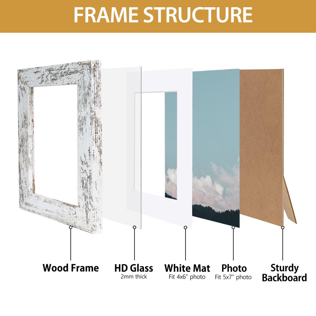 Califortree Black 11x14 Picture Frame - Display Photos 8x10 with Mat or 11x14 Without Mat - HD Glass Inside, Set of 2