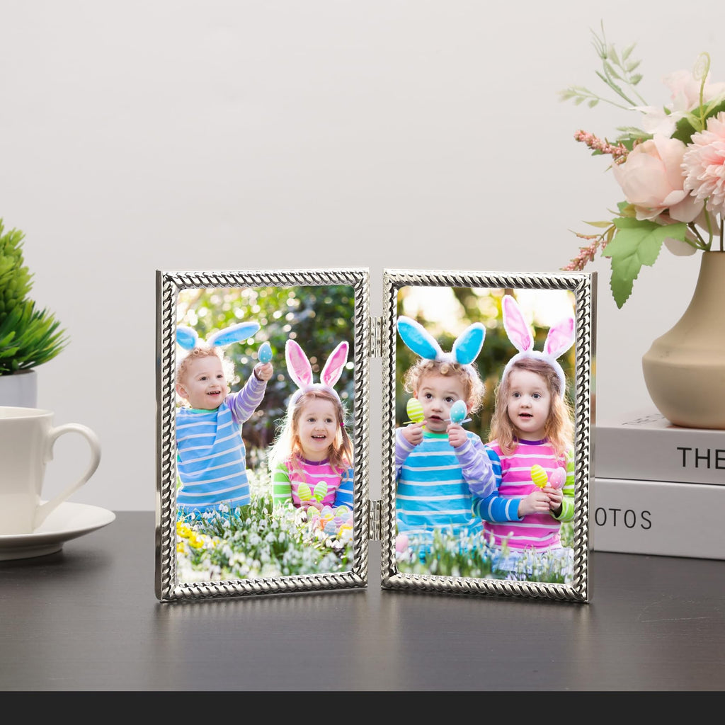 4x4 Gold Rope Design Metal Picture Frame With Mat for 3x3'', Premium Velvet Backing Real Glass Front Desktop & Wall Display Elegant Home Decor