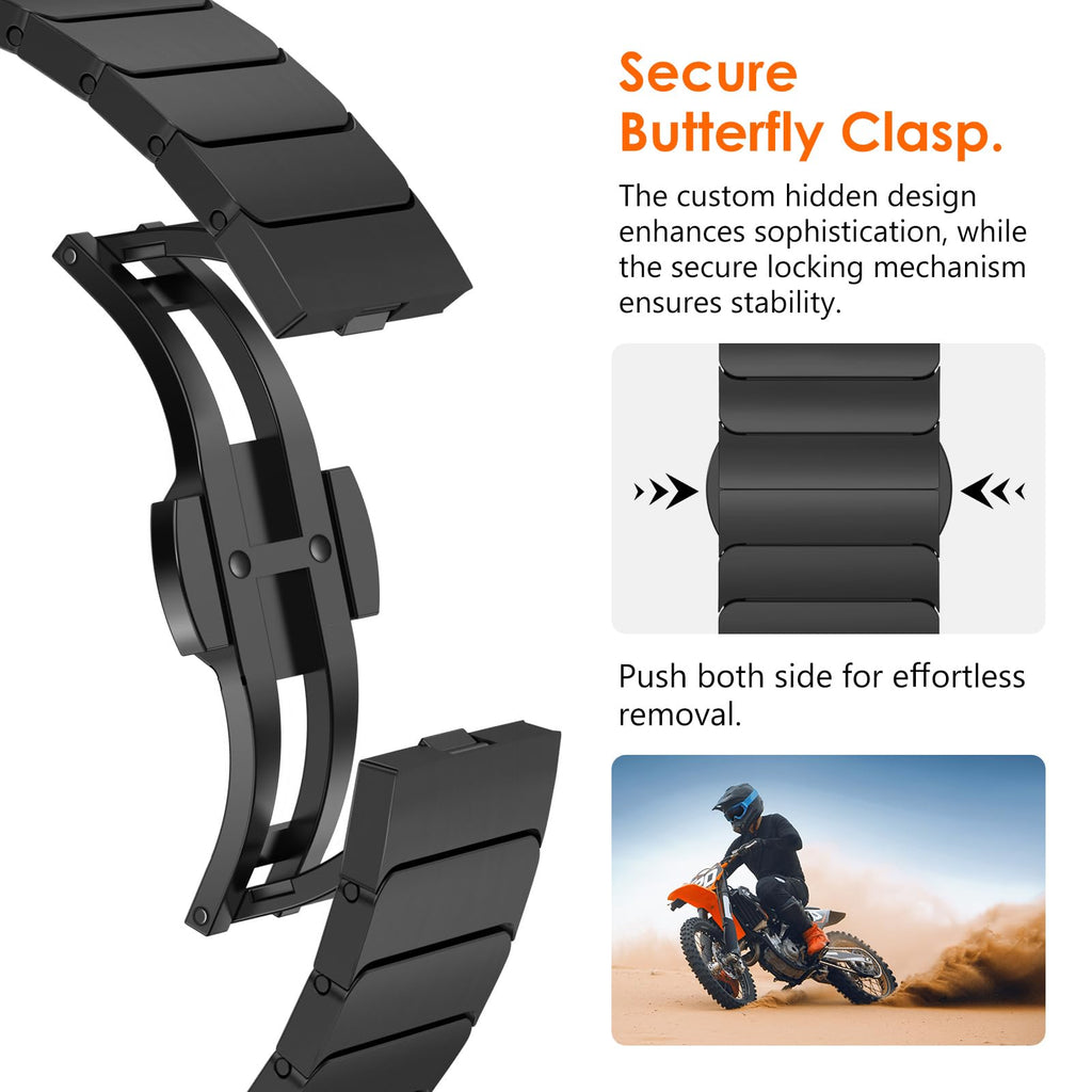 NewWays Titanium & Stainless Steel Link Bracelet for Apple Watch Band Ultra 3 2 1 Band 49mm Series11 10 46mm 42mm 45mm 44mm 41mm 40mm 38mm Series 3-11