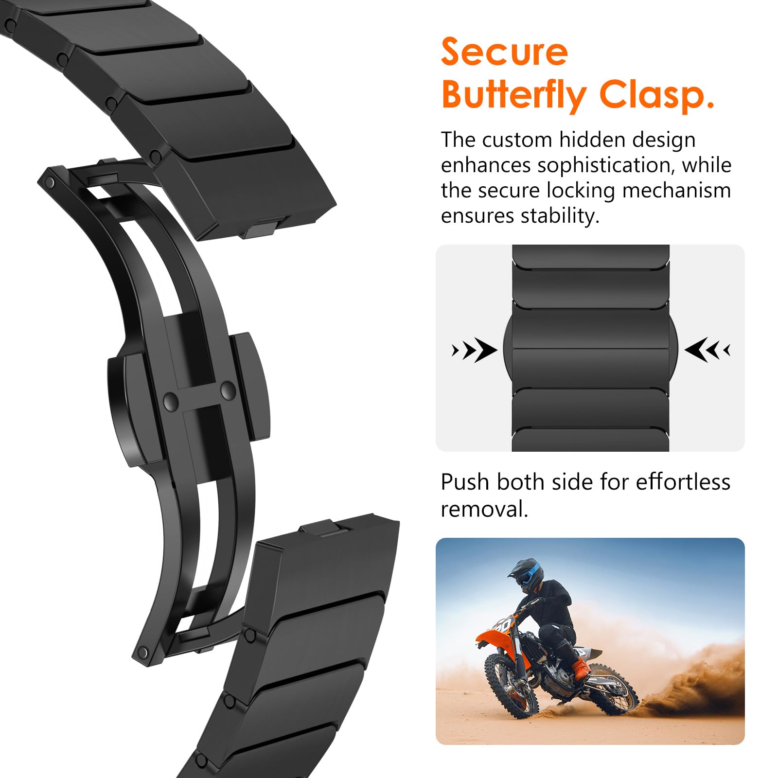NewWays Titanium & Stainless Steel Link Bracelet for Apple Watch Band Ultra 3 2 1 Band 49mm Series11 10 46mm 42mm 45mm 44mm 41mm 40mm 38mm Series 3-11