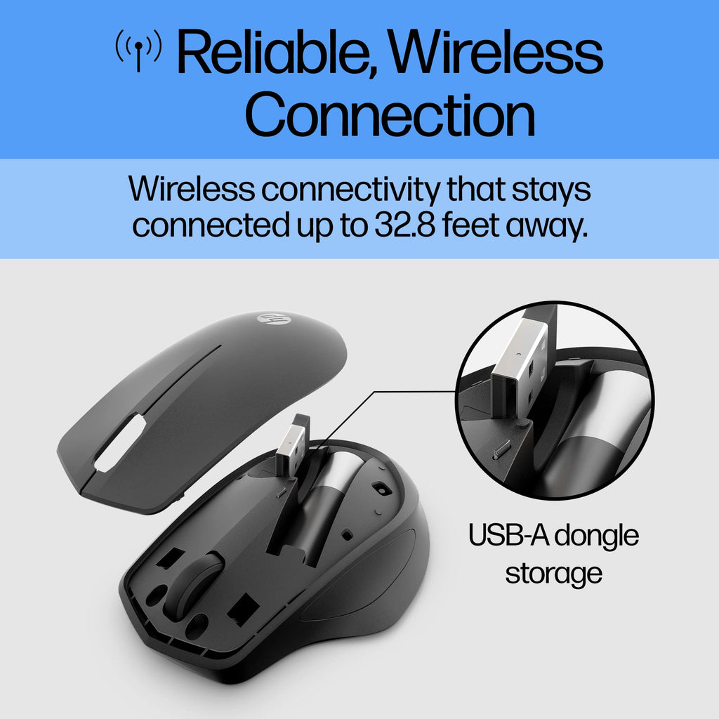 HP 920 Ergonomic Vertical Mouse Wireless Bluetooth 5.3 & USB Dongle, 5 Programmable Buttons, 16 Week Battery, Multi-Device, Multi-OS