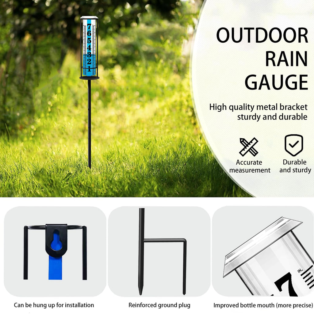 Weather Station with Rain Gauge Outdoor, Home Weather Stations Wireless Indoor Outdoor with Digital Rain Gauges, Thermometer, Barometer, Hygrometer, Atomic Clock, Weather Forecast, with 3 Sensor