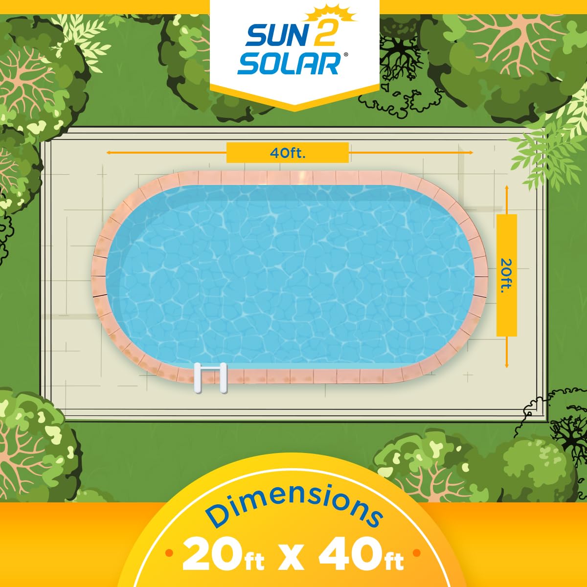 Sun2Solar Blue 10 ft x 15 ft Oval Pool Solar Cover | 8 Mil | Heat Retaining Blanket for Inground and Above Ground Swimming Pools | Harness The Sun's Energy to Heat Pool | Bubble Heating Blankets
