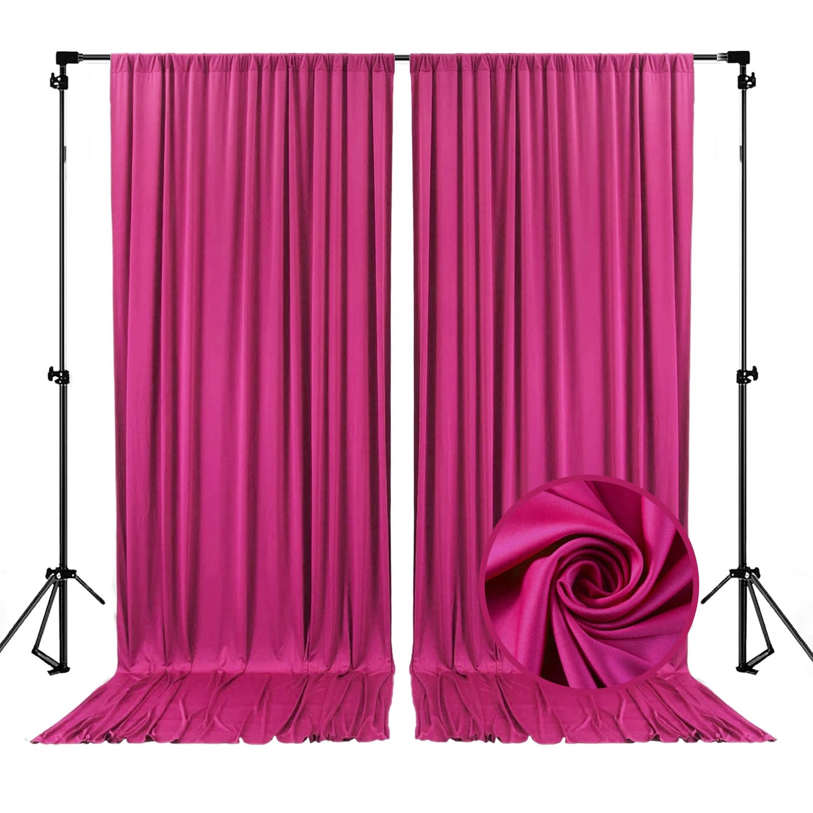 10 x 10 Feet Black A Backdrop Curtain for Partie, Background Curtains for Photoshoot, Birthday, Wedding, Halloween, Thanksgiving, Christmas, New Year Party Decorations 5Ft x 10Ft, 2 Panels