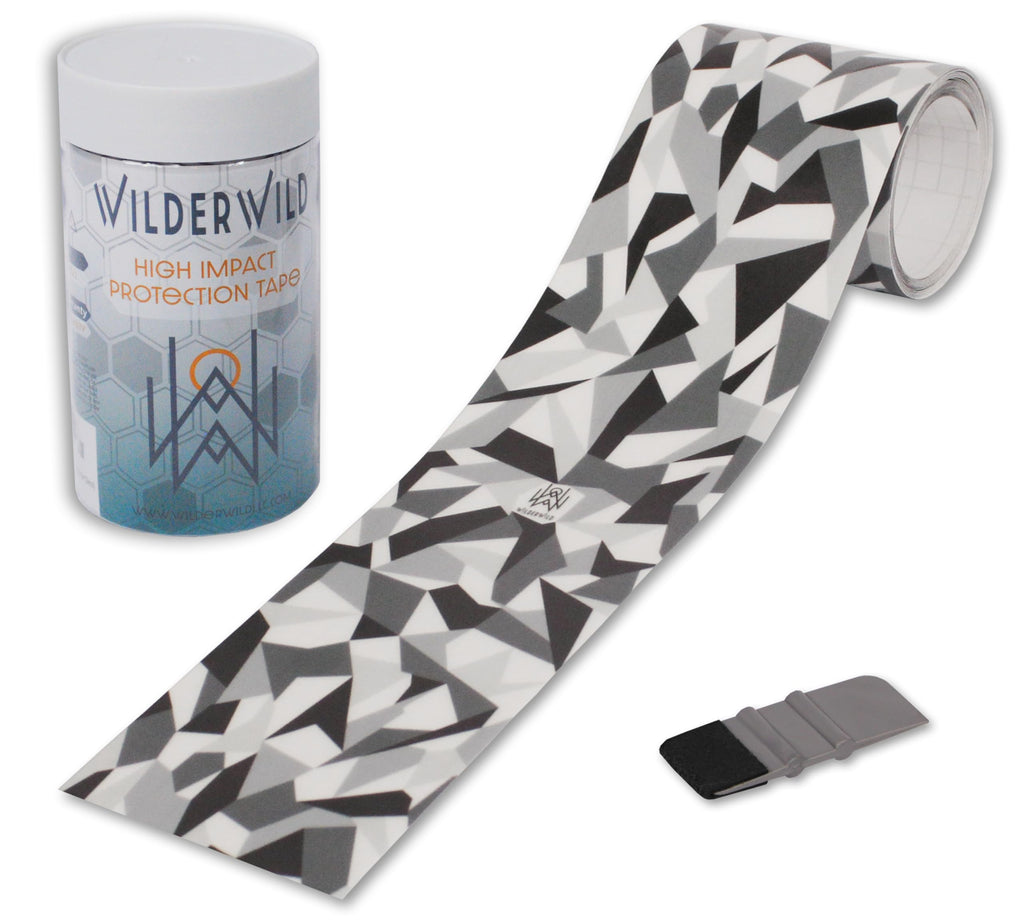 Bike Frame Protection Tape- High Impact Clear Vinyl Wrap Includes Tool (4”x72) Bicycle Frame Protector, Mountain Bike Frame Guard Chainstay Protector (Art Deco)