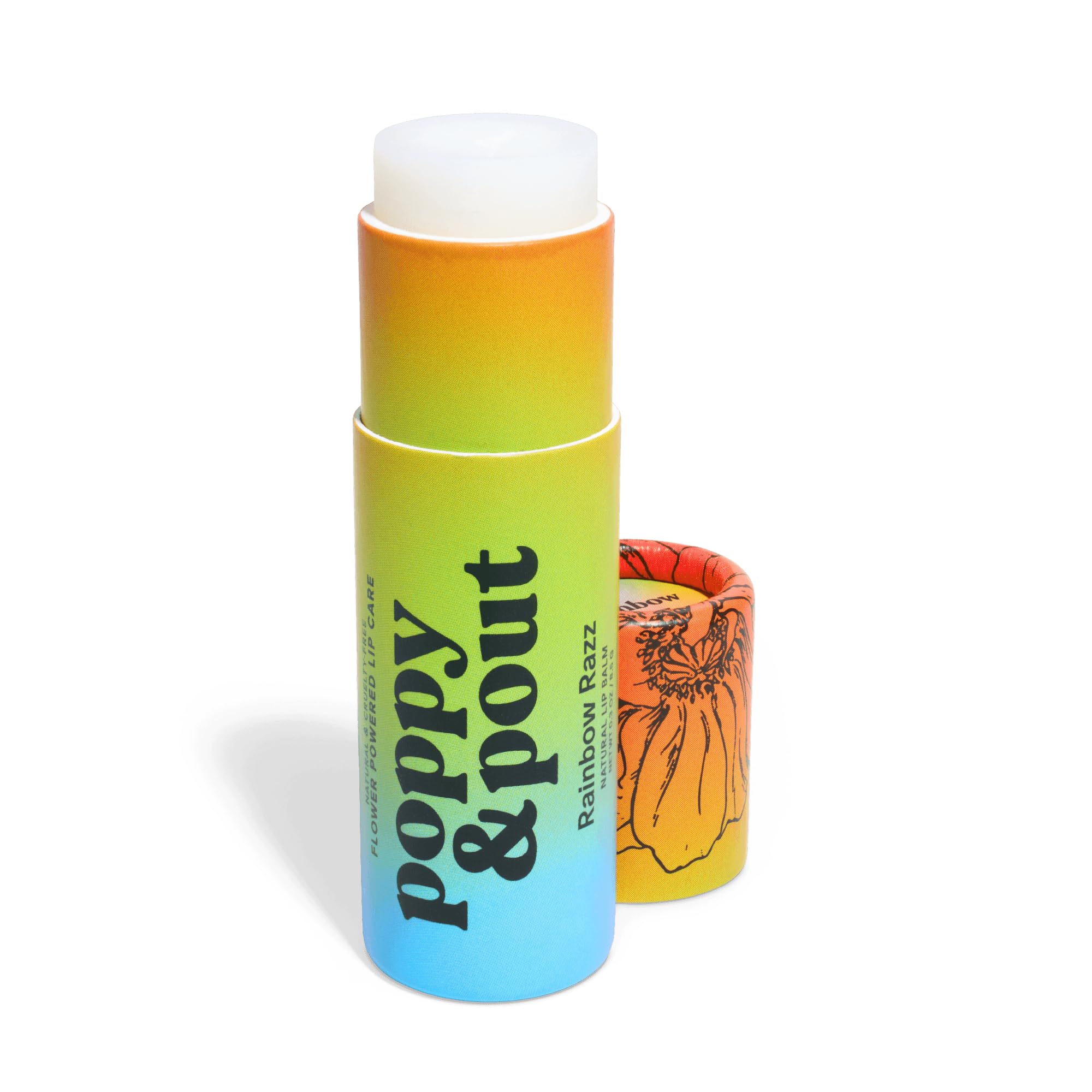 Poppy & Pout Blood Orange Mint Jumbo Lip Balm | All Natural Lip Balms & Moisturizers | Hydrates with Beeswax, Vitamin E, Organic Coconut Oil | Cruelty-Free | Lip Balm in Recyclable Cardboard Tube
