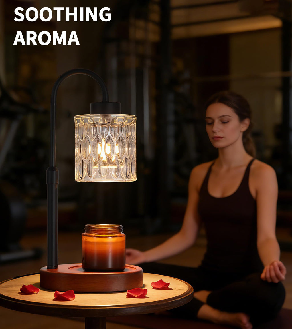 MEIXISUE Candle Warmer Lamp with Timer and Dimmer,Electric Amber Light Gifts for Women Melt Wax Warmer Lamp with 2 Bulbs for Candle Jars House Warming New Home Decor