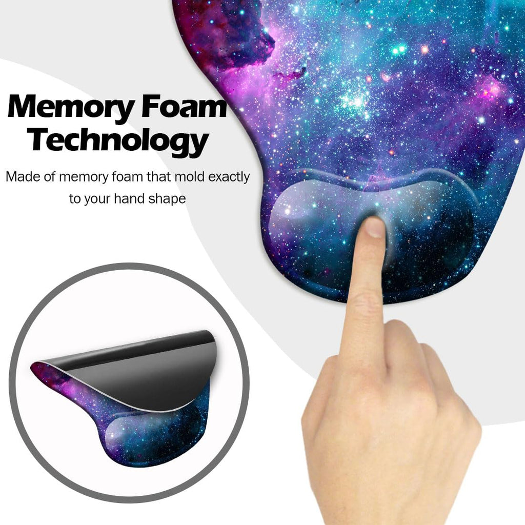 DOOKE Ergonomic Mouse Pad with Wrist Support and Coaster,Mouse Pads with Non-Slip PU Base for Home Office Working Studying Easy Typing & Pain Relief Aesthetic Art