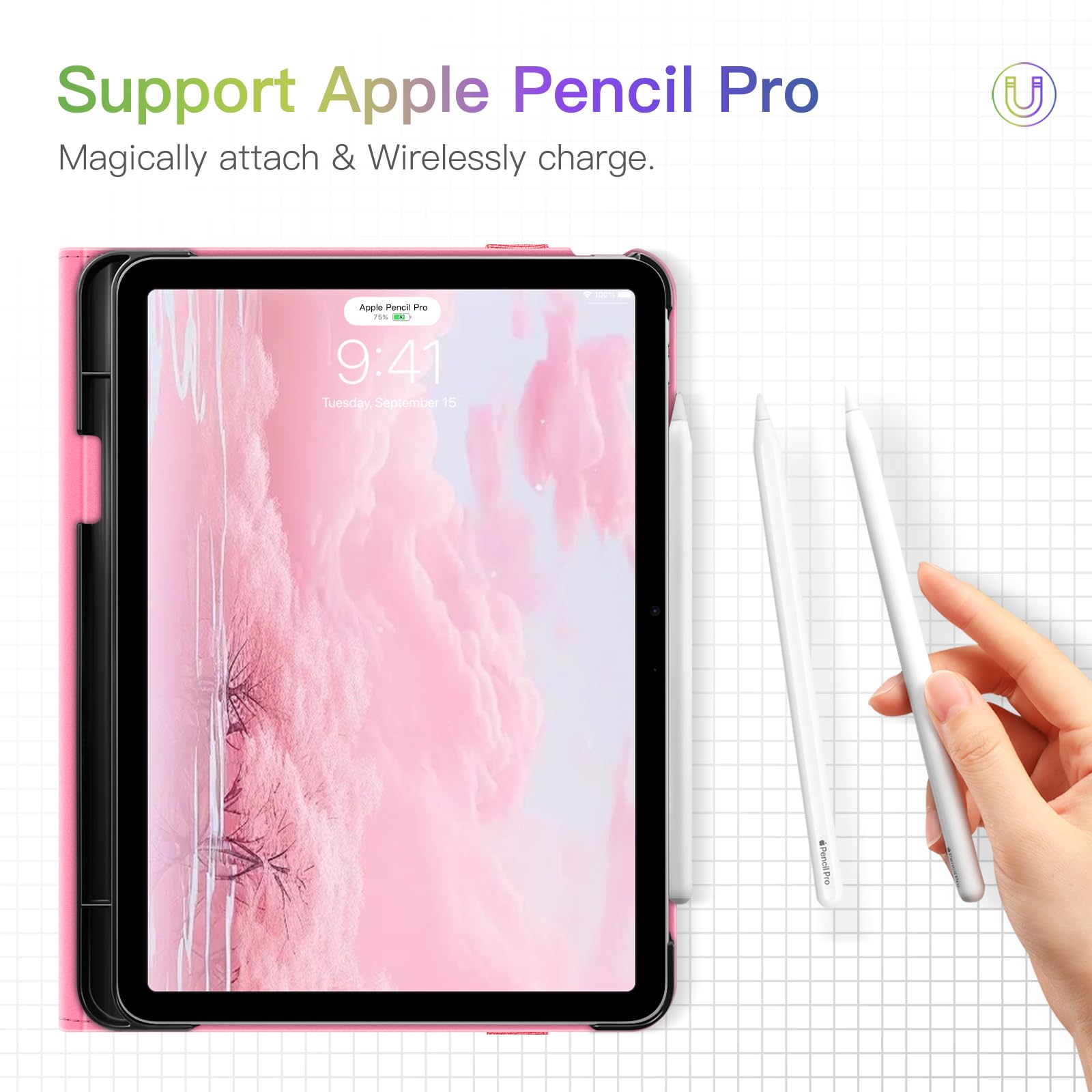Fintie Case for iPad Air 11-inch M4/M3/M2 (2026/2025/2024), iPad Air 5th/4th Generation (2022/2020) 10.9 Inch, Multi-Angle Viewing Protective Cover with Pencil Holder & Pocket, Black