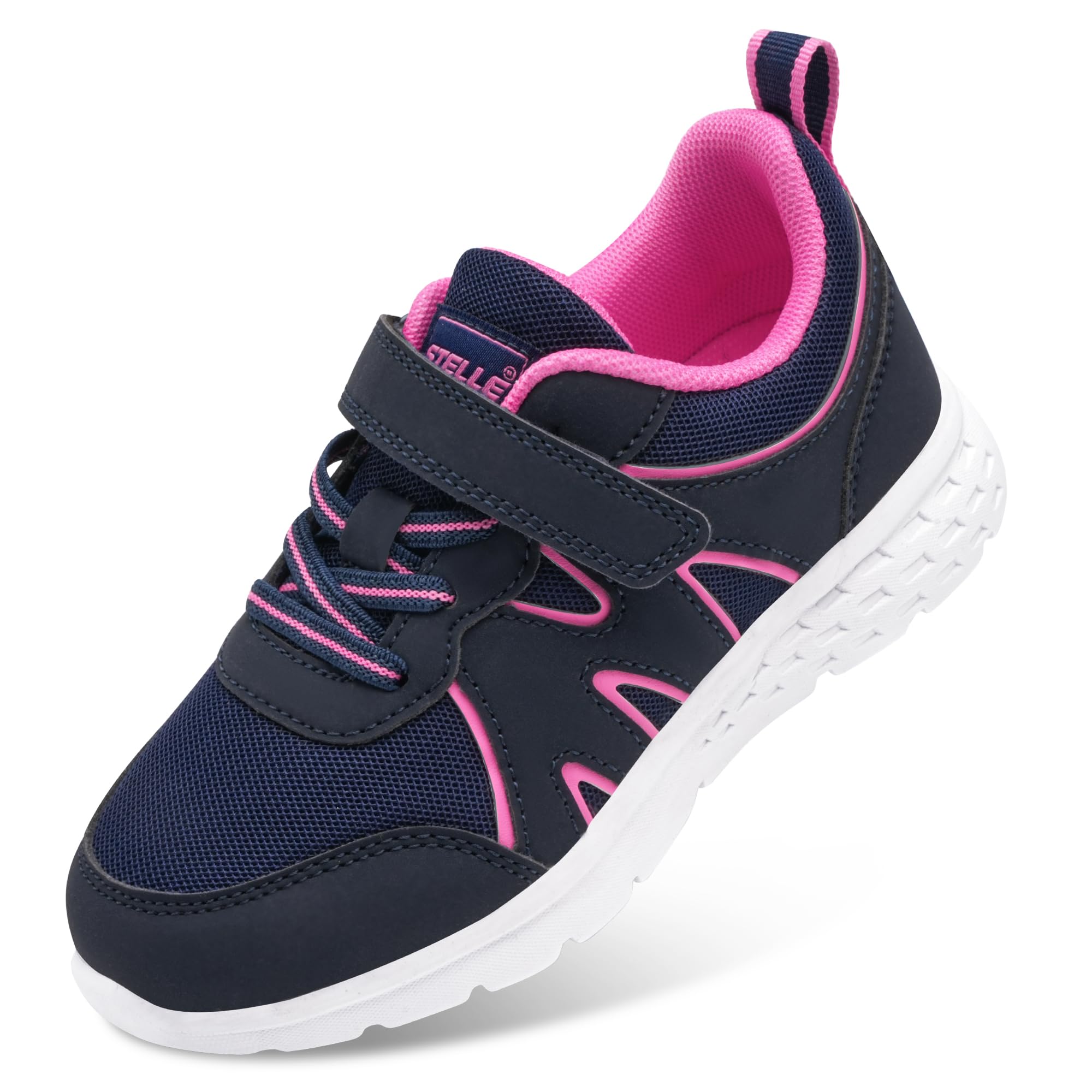 Stelle Girls Sneakers Kids Tennis Shoes with Non-Slip Sole Lightweight Breathable Athletic Sports Running Shoes for Toddler/Little Kid/Big Kid